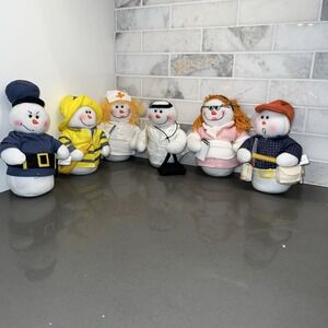 6 Plush Snowman Nurse doctor fireman waitress construction worker police WMG2005